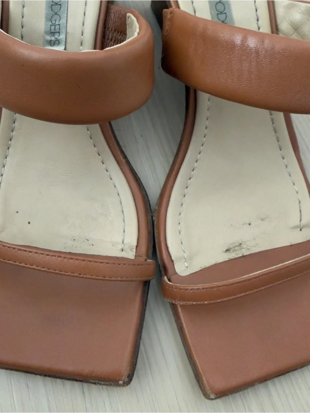Tan Wedge Slide Sandals - Size 38